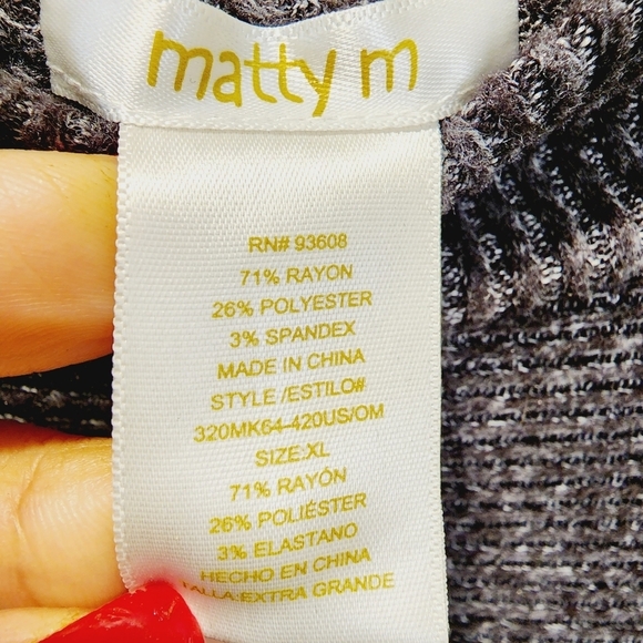Matty m  Relaxed Fit women's gray sweater size XL - Picture 4 of 9